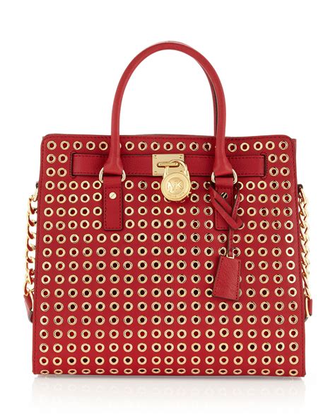 michael kors red hamilton bag|michael kors hamilton large tote.